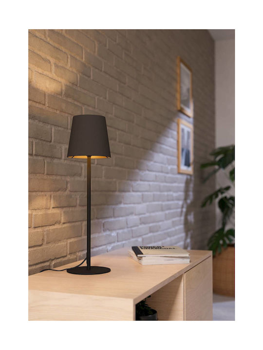 Eglo LED Table Lamp with Black Shade and Base