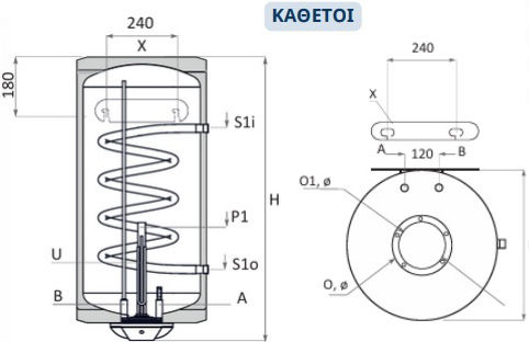 Bartec Θερμοσίφωνας 100lt Glass Κάθετος 3kW