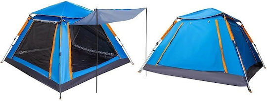 Summer Camping Tent Igloo Blue For 3 People 200x200x160cm With Awnings