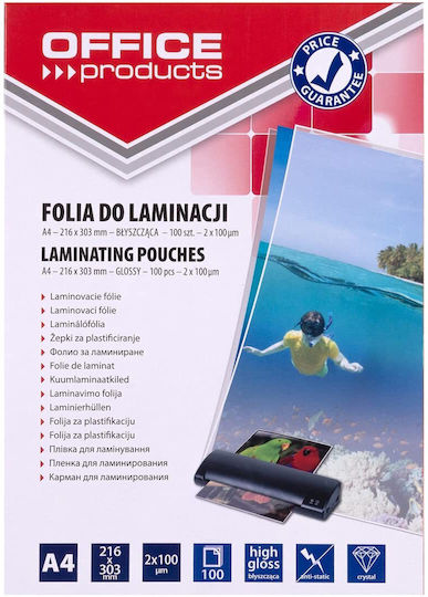 Office Point Laminierfolien Glänzend A4 100 Mikron 100 Stück