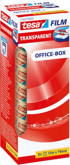 Tesa Noisy Packaging Film 19mm x 33m Transparent 8pcs Transparent 33m