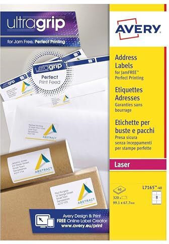 Avery 320 Self-Adhesive Rectangular A4 Labels 99.1x67.7mm