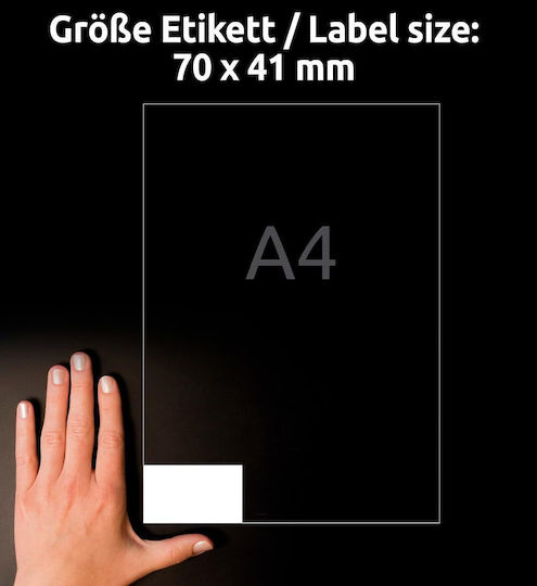 Avery 2100 Self-Adhesive Rectangular A4 Labels 70x41mm