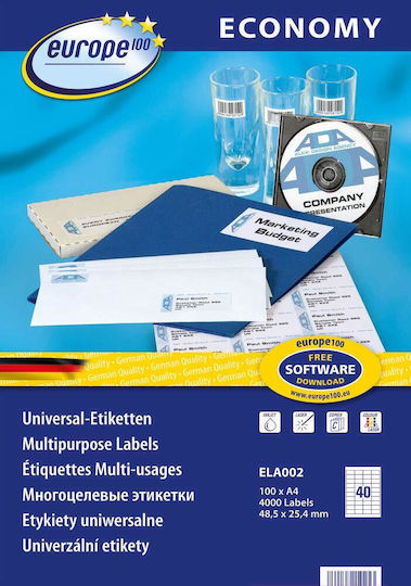 Avery 4000 Etichete autoadezive A4 Dreptunghiulare 48.5x25.4mm