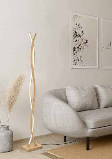 Eglo Lasana LED Floor Lamp H143xW23cm. with Warm White Light 4700lm Brown