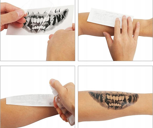 Set of 3 Semi-permanent Tattoos Zola Halloween Monster Design