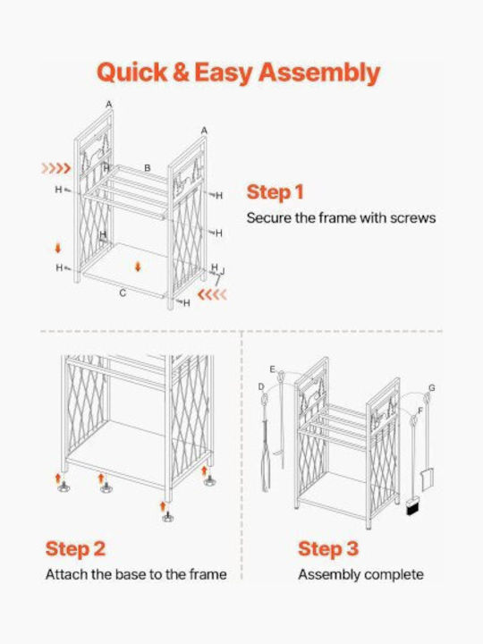 Vevor Wooden Shelf Wood Storage 45.5x33x76.5cm Gray