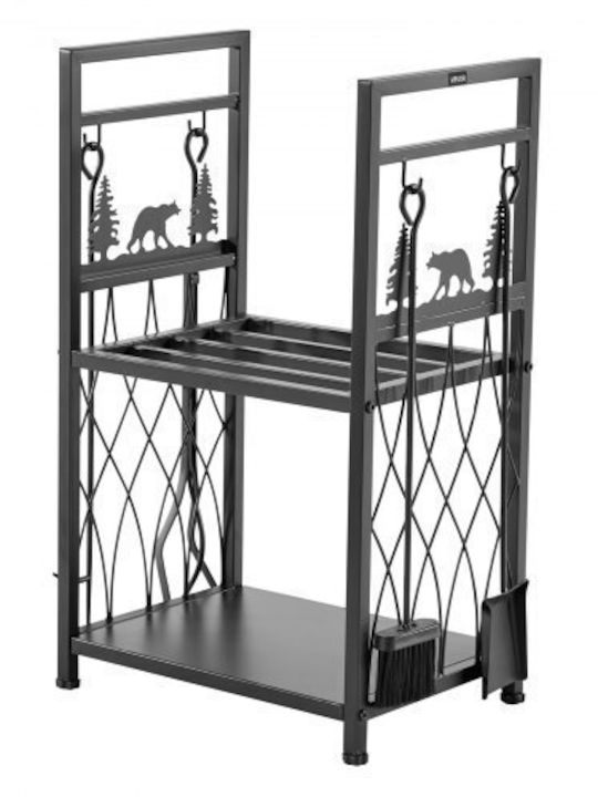 Vevor Wooden Shelf Wood Storage 45.5x33x76.5cm Gray