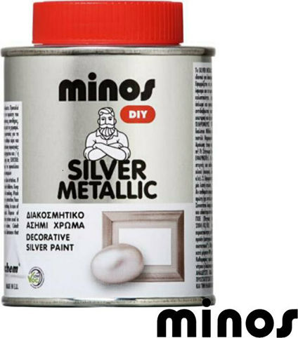 Minos Spray Silver Metallic Χρώμα Διακοσμητικό Ασημί 180ml 09037