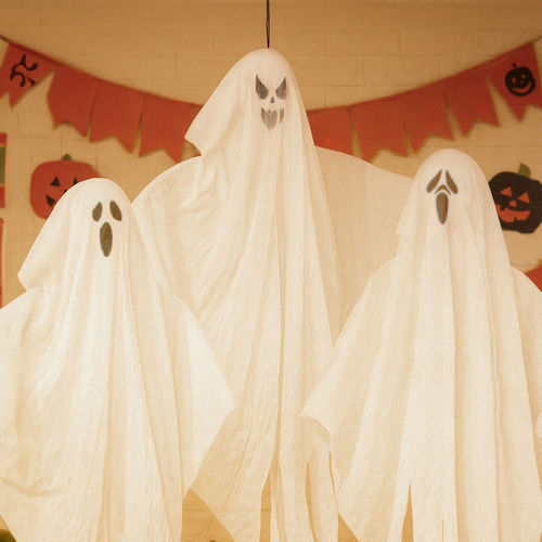 Set 3 Fantome Decorative Halloween Zola 55 X 75 Cm Agățate Albe
