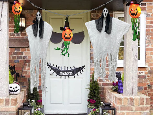 Halloween Skeleton Decoration Zola Hanging 50 X 90 Cm White Black