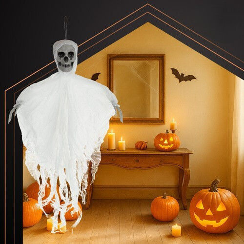 Halloween Skeleton Decoration Zola Hanging 70 X 60 Cm White