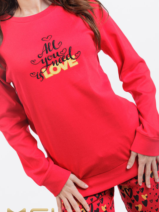 MEI Set Pijamale pentru Femei Red