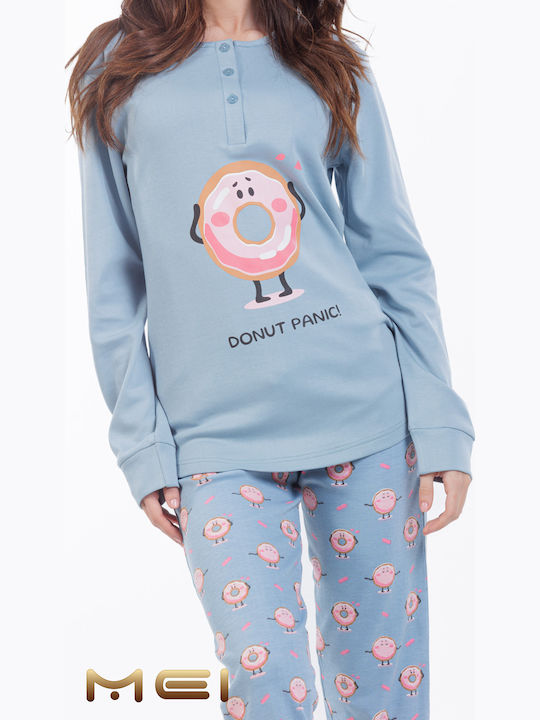 MEI Set Pijamale pentru Femei Light Blue
