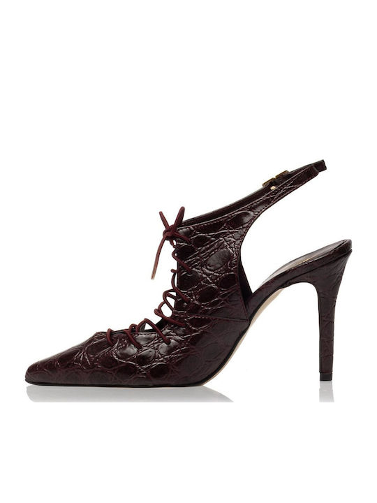 Leather Burgundy High Heels