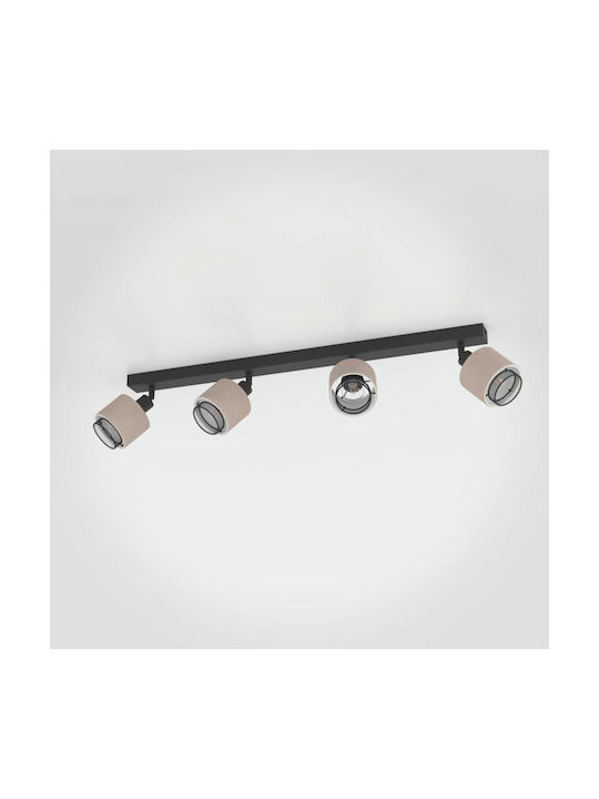 Eglo Spot with 4 Lights and with Socket E27 in Black Color