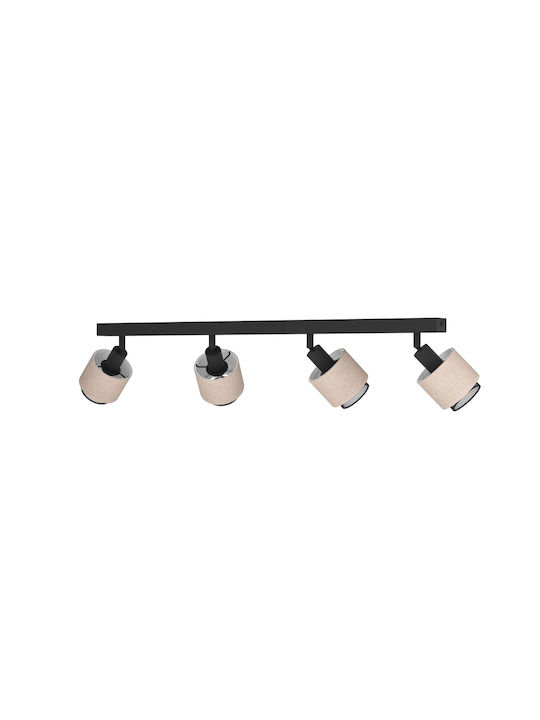 Eglo Spot with 4 Lights and with Socket E27 in Black Color