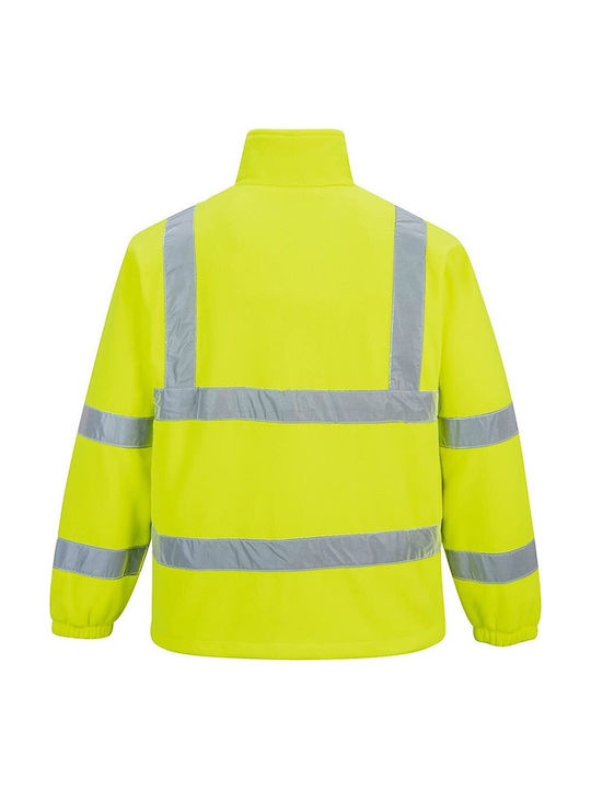 Portwest Reflective Work Jacket with Fleece Lining Yellow
