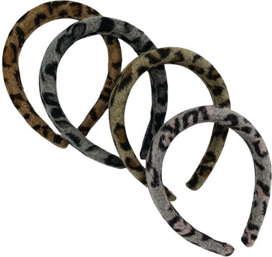 Στέκα Μαλλιών Γούνινη Animal Print 4 Χρώματα 1 Τμχ
