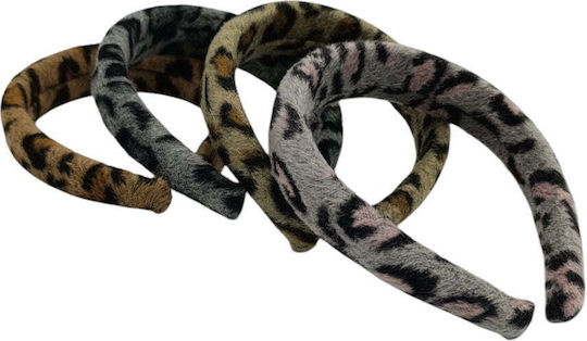 Στέκα Μαλλιών Γούνινη Animal Print 4 Χρώματα 1 Τμχ
