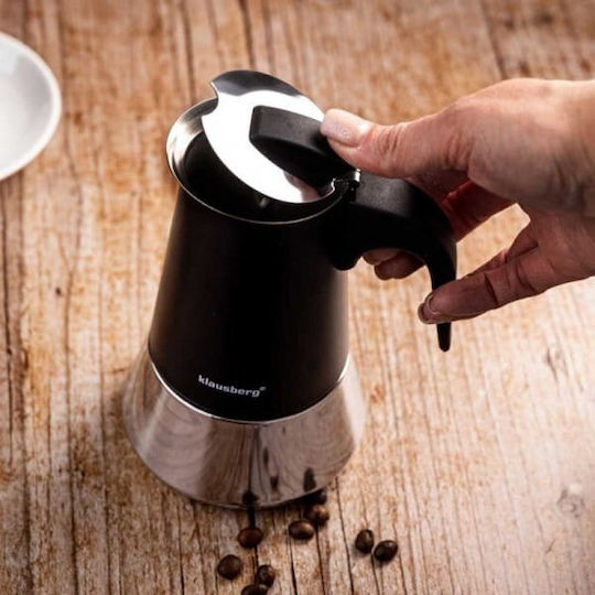 Klausberg Μπρίκι Espresso 4cups Inox Μαύρο