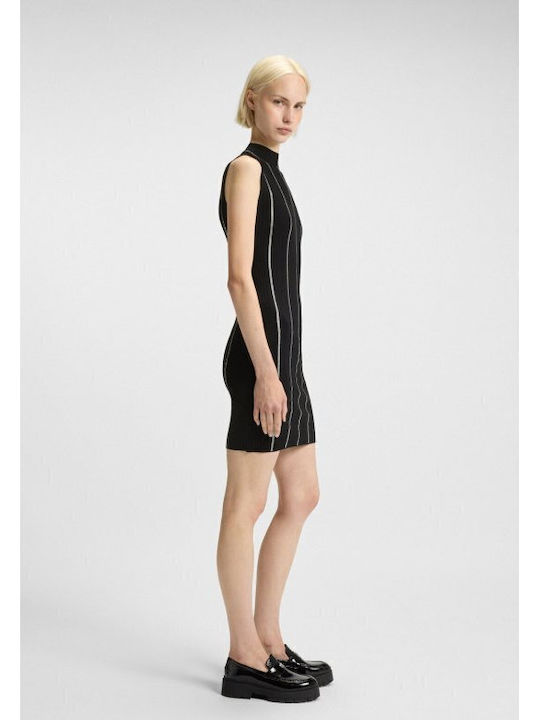Sbonny Rochie De Vară Mini Tricotată Neagră