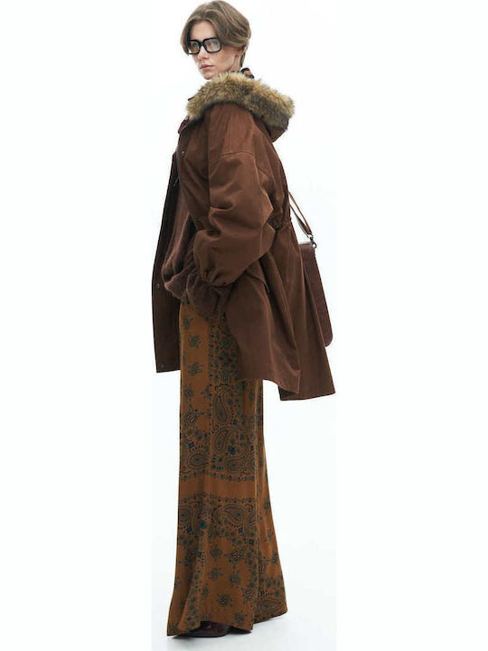 Damen Parka Jacke für Winter Brown