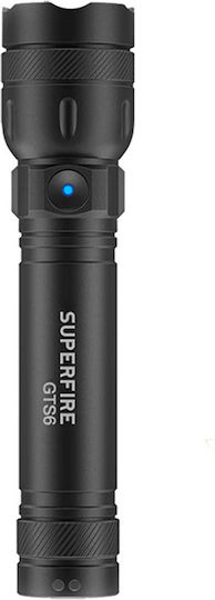 Superfire Επαναφορτιζόμενος Φακός LED IP44 με Μέγιστη Φωτεινότητα 360lm GTS6