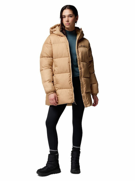 Puffect Ii Mid Women's Lifestyle Jacket for Winter with Hood Beige