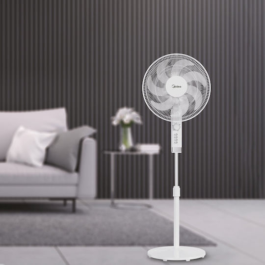 Midea Ανεμιστήρας Ορθοστάτης 50W Διαμέτρου 40cm με Τηλεχειριστήριο Λευκός