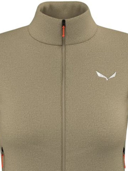 Women's Cardigan with Zipper Beige