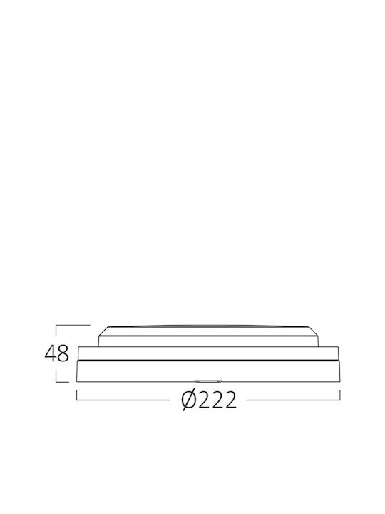 Braytron Стенна Външна Костенурка LED IP65 18W с Регулируемо бяло Светлина 22.2x22.2x4.8εκ.