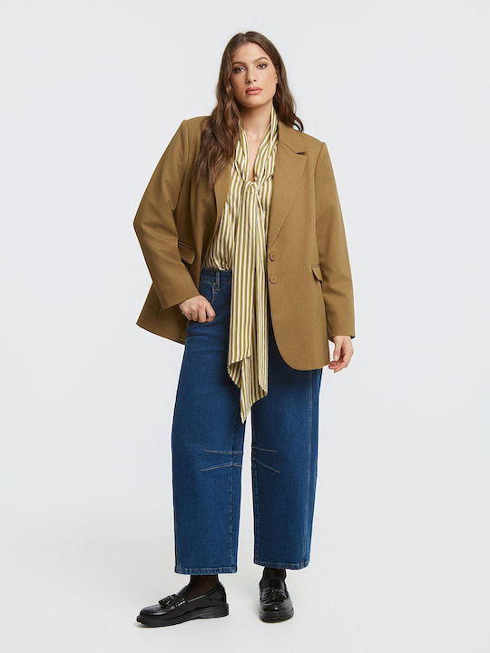 Mat Fashion Женски Сако Кафяв
