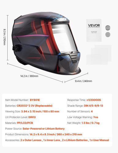 Vevor Câmp Vizual 100x80mm Albastru