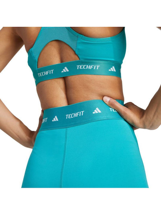 Techfit Training Damen Leggings Shorts mit Formendefinition Hohe Taille Türkis