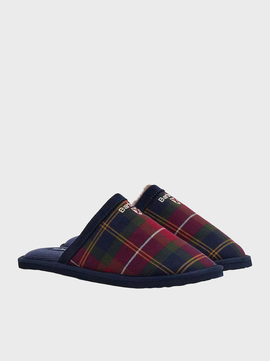 Everitt Tartan Χειμερινές Ανδρικές Παντόφλες Μωβ