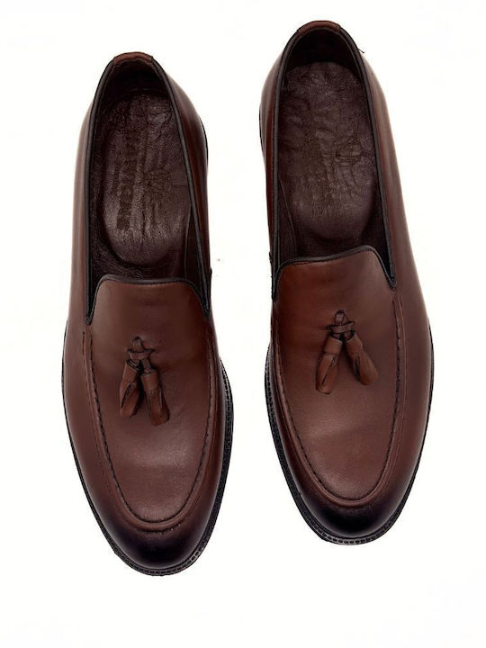 Δερμάτινα Ανδρικά Loafers σε Καφέ Χρώμα