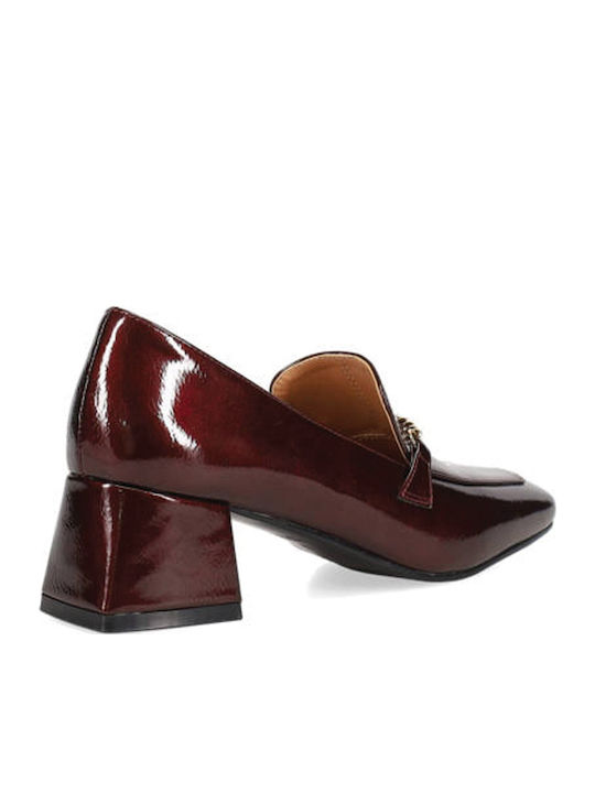 Pumps mit Chunky mittelhohem Absatz Burgundisch