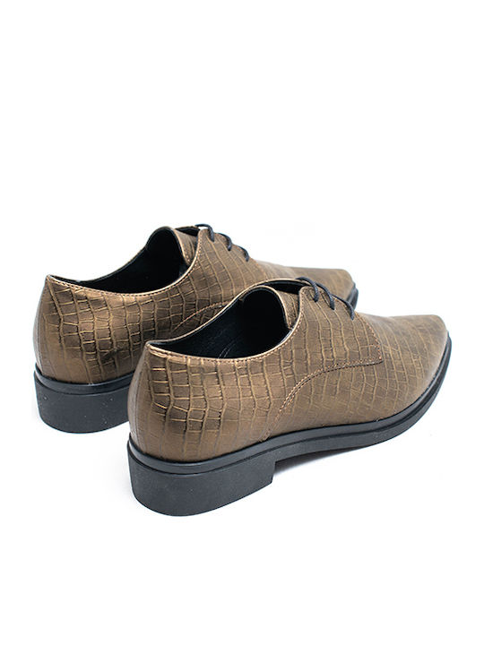 Women's Leather Oxford Shoes Green