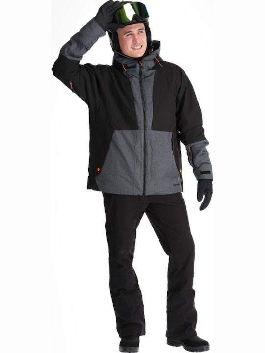 Icepeak 656141537-990 Ανδρικό Μπουφάν για Σκι & Snowboard Μαύρο