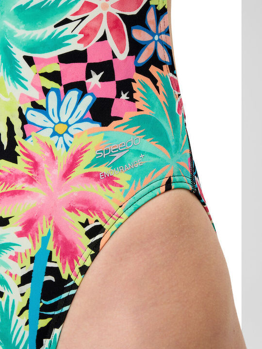Printed Activewear Swimsuit Tropicana Black