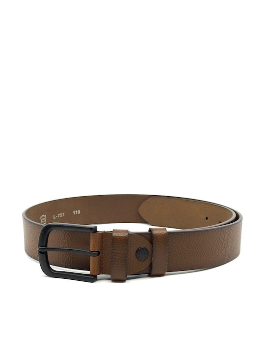 Breit Herren Gürtel Leder Tabac Braun