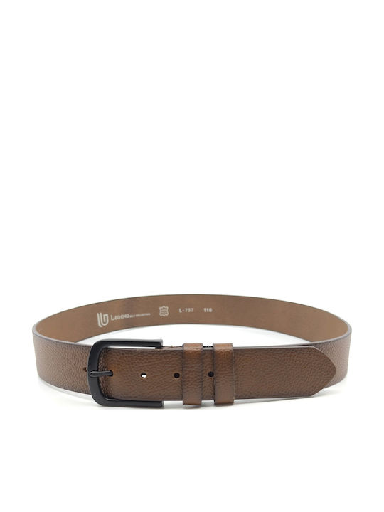Breit Herren Gürtel Leder Tabac Braun