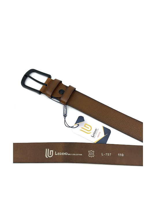 Breit Herren Gürtel Leder Tabac Braun