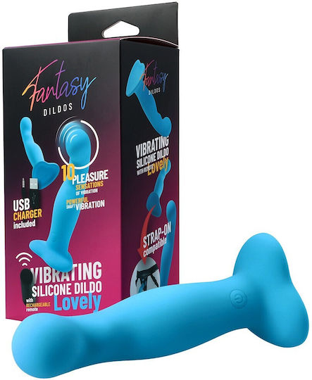 Virgite Klassisch Vibrator mit Fernbedienung 4cm Hellblau