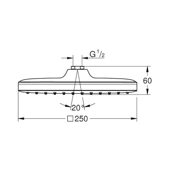 Grohe Tempesta 250 Cube Κεφαλή Ντουζ 25cm