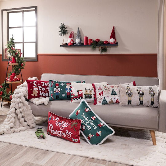 Teoran Weihnachtsdekoratives Kissen Rechteckig Gray 35x60cm