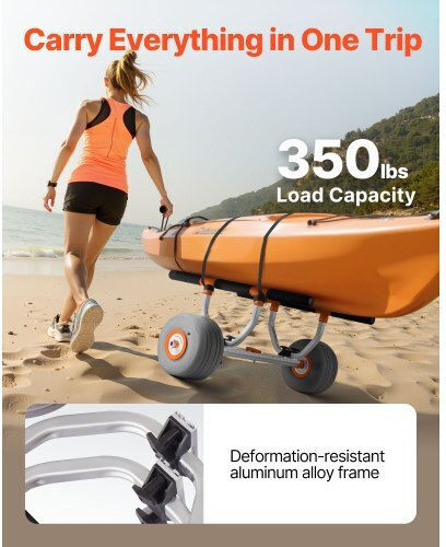 Vevor Detachable Kayak Trolley 158.8 Kg Inflatable Wheels 30.5cm Spsphttc13infqkuy001v0