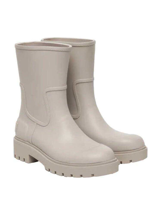 Galoșe de damă Calvin Klein Mid Rainboot din cauciuc ecru