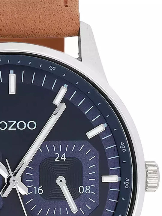 Oozoo Timepieces Womens Watch 42mm Chronograph Battery With Brown Leather Strap